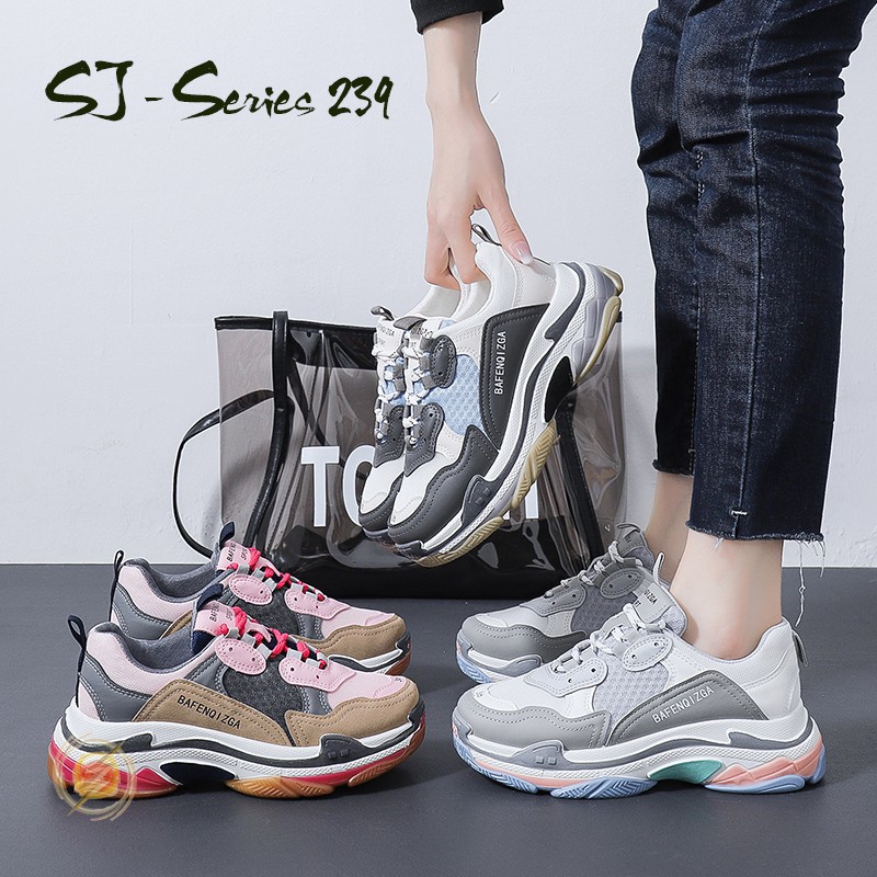 [J.Walk] Sepatu Sneakers Tali Wanita Import / Sepatu Trendy Casual Kualitas Premium - 239