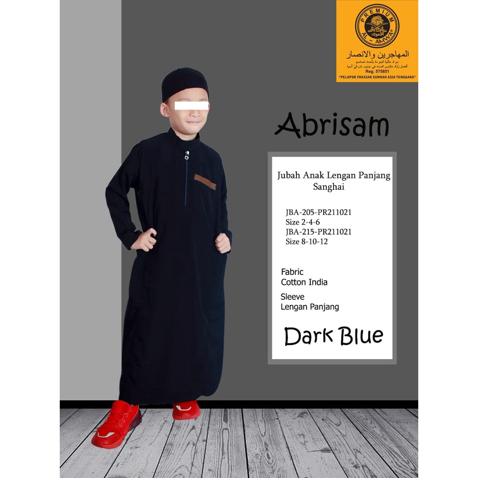 al amwa abrisam jubah anak laki laki lengan panjang saudi pakain muslim anak premium