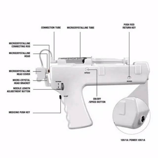 Vanadium Titanium Injection Gun Beauty Instrument for Wrinkle Removal mesogun injeksi ez injector