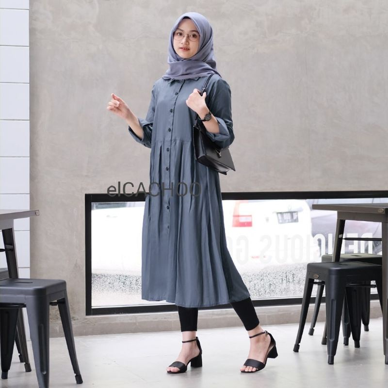 ELSA TUNIK PREMIUM BY ELCACHOO BAJU ATASAN WANITA TUNIK MATERIAL RAYON UNIQLO