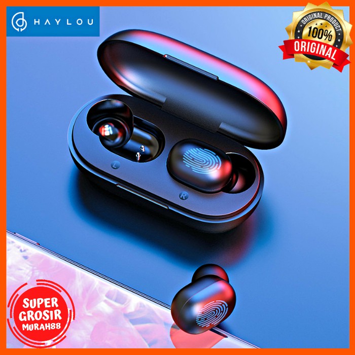 Earphone TWS Bluetooth 5.0 Fingerprint Touch with Charging Case GT1 GARANSI