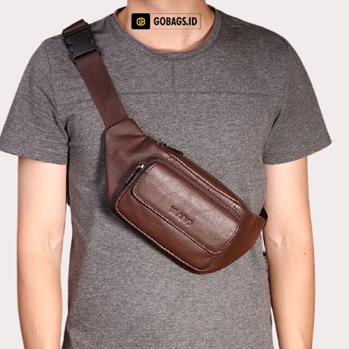 Waistbag kulit pria Tas selepang slepang slempang dada kulit pria asli original Tas Waistbag waitsba