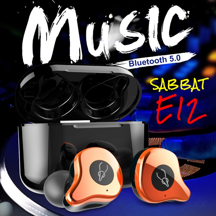 SABBAT E12 Headset Bluetooth 5.0 Handsfree Earphone Wireless Charging - Martha Red