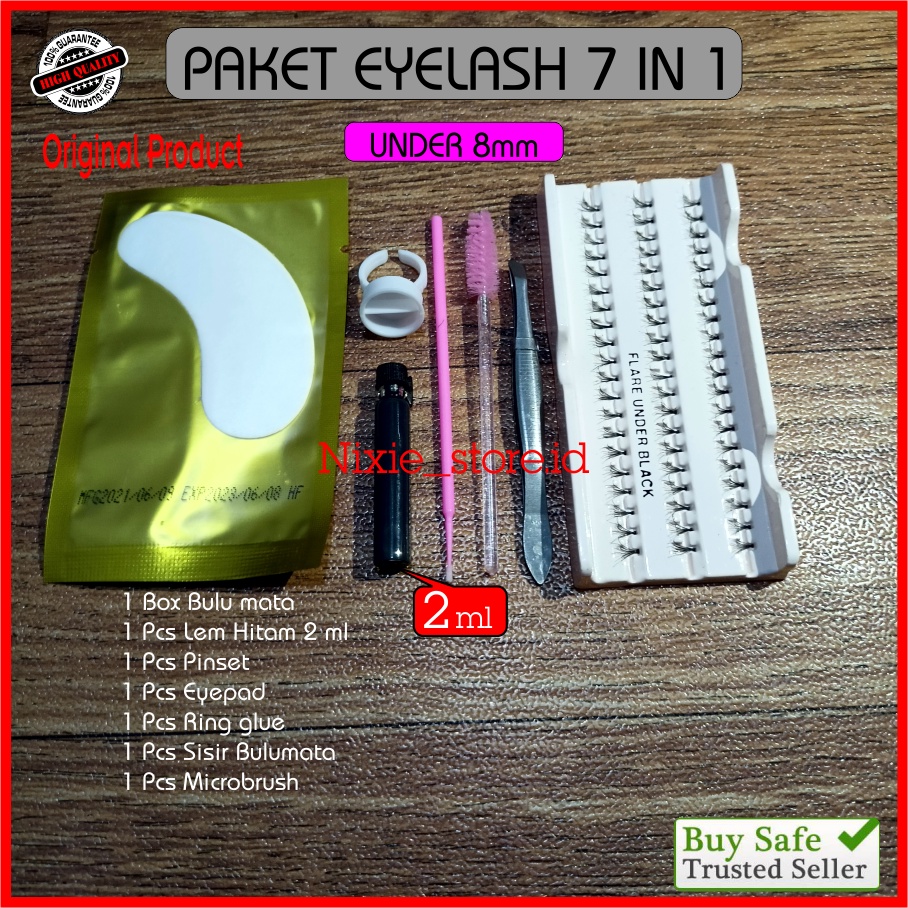 Paket Bulu Mata Tanam 7 in 1 Eyelash Extension Extensi Bulumata Natural Lentik Lembut Halus