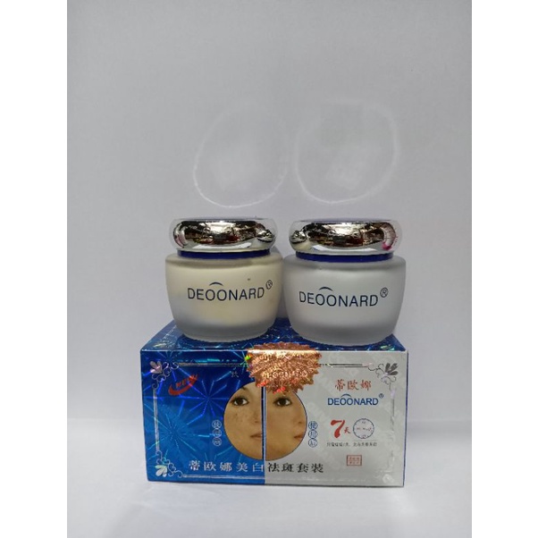 cream deonard biru set siank&malam original