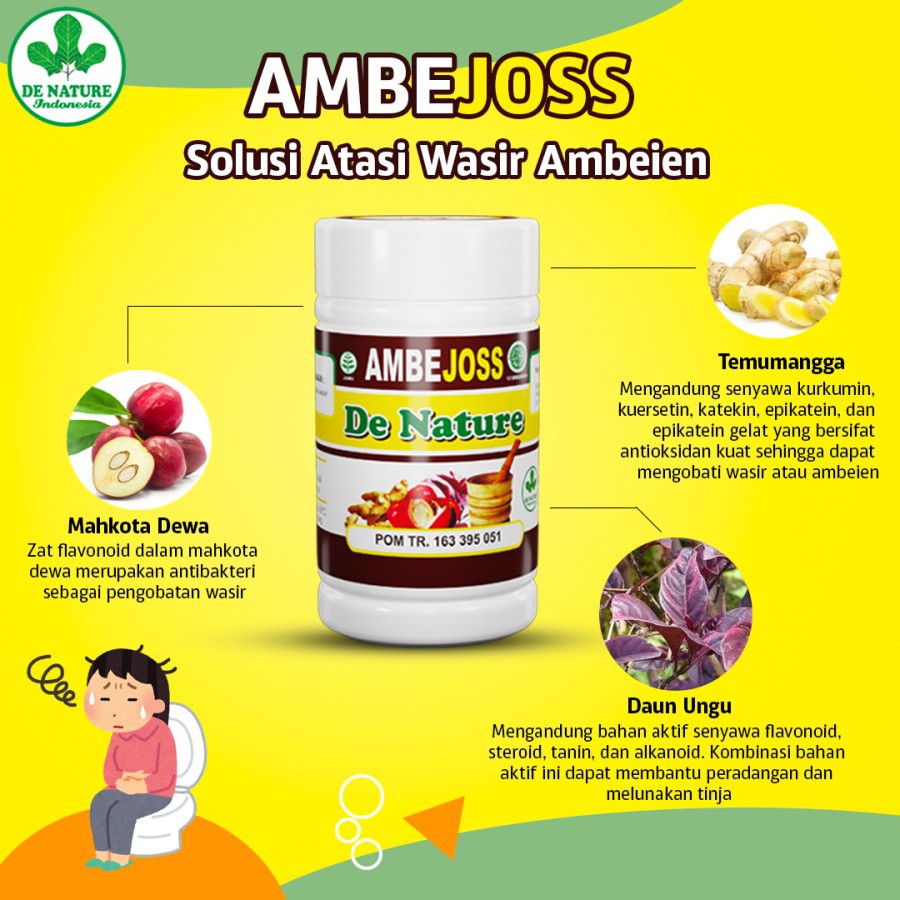 Ambejoss Obat Herbal Ambeien Wasir De Nature Stadium 1 - 4 Herbal ORIGINAL 100%  DENATURE OFFICIAL INDONESIA-2