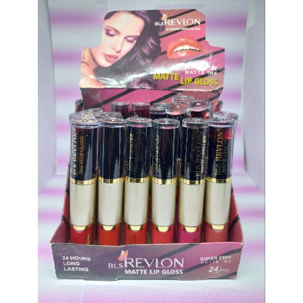 (ecer) LIP TINT + LIP CREM REVLON 2 IN 1 LIP CREM + LIP TINT VELVET LIP GLOS