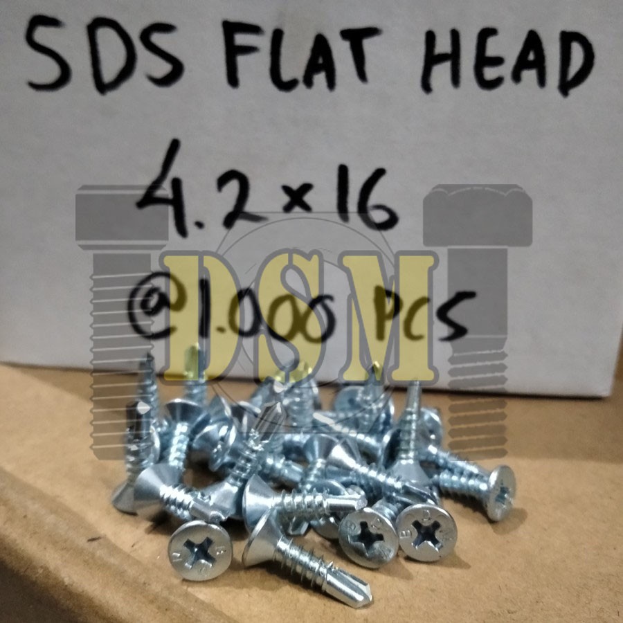 (100 PCS) Sekrup Roofing SDS FH #8x16 / Baut Baja Ringan FAB 8x5/8&quot; (1,5CM)