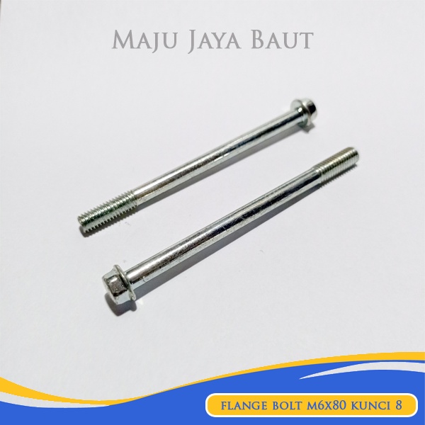 10 Pcs Flange Bolt 6x80 Kunci 8