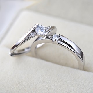 Cincin Couple Wedding Rings Pelapisan S925 Perak Zirkon 