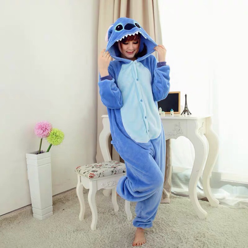 KOSTUM LILO STITCH BLUE BIRU ONESIE PIYAMA COSPLAY BAJU TIDUR