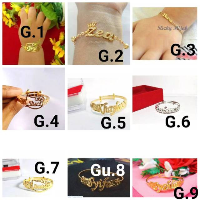 Gelang Nama Anak karakter sesukanya gelang Lucu lapis emas asli gelang hello Kitty