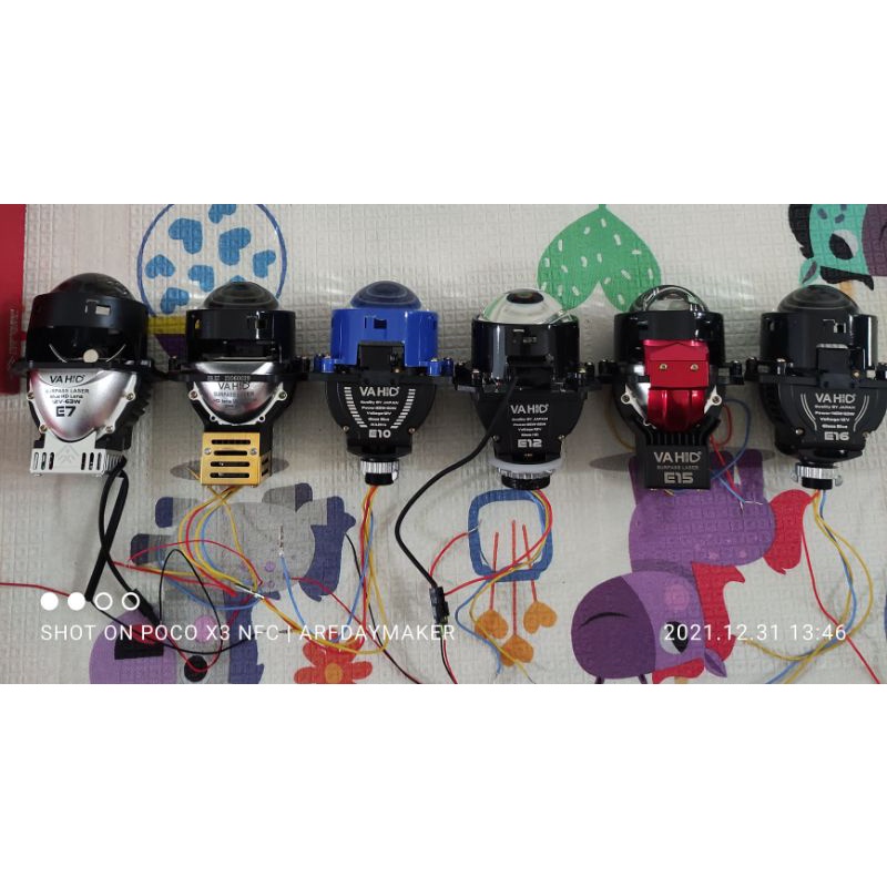 Biled projector E7 E9 E10 E12 E15 E16 E17 Vahid original bluelens 3 inchi free devil senja