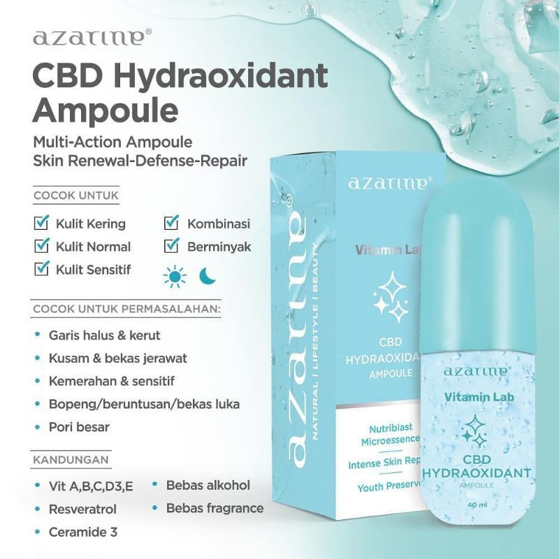 AZARINE Vitamin Lab CBD Hydraoxidant Ampoule | Bubble On Me Deep Mask | Skinfit Essence Toner