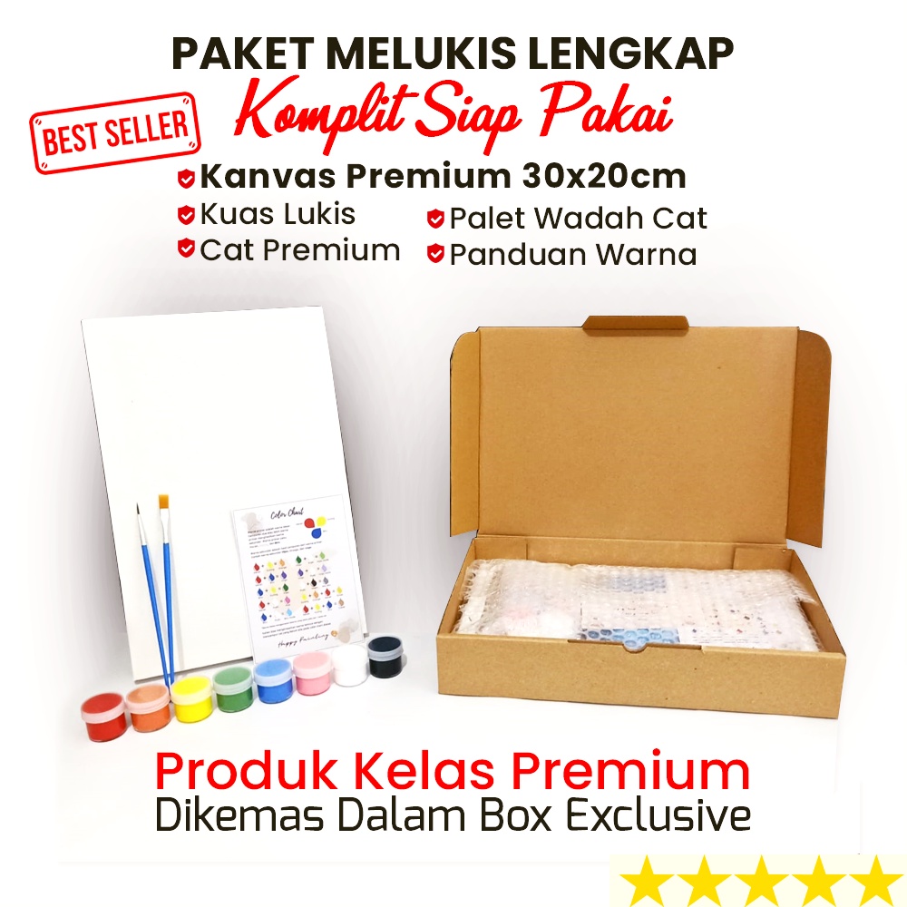 

RK Paket Melukis Kanvas / Canvas painting 30x20 kumplit