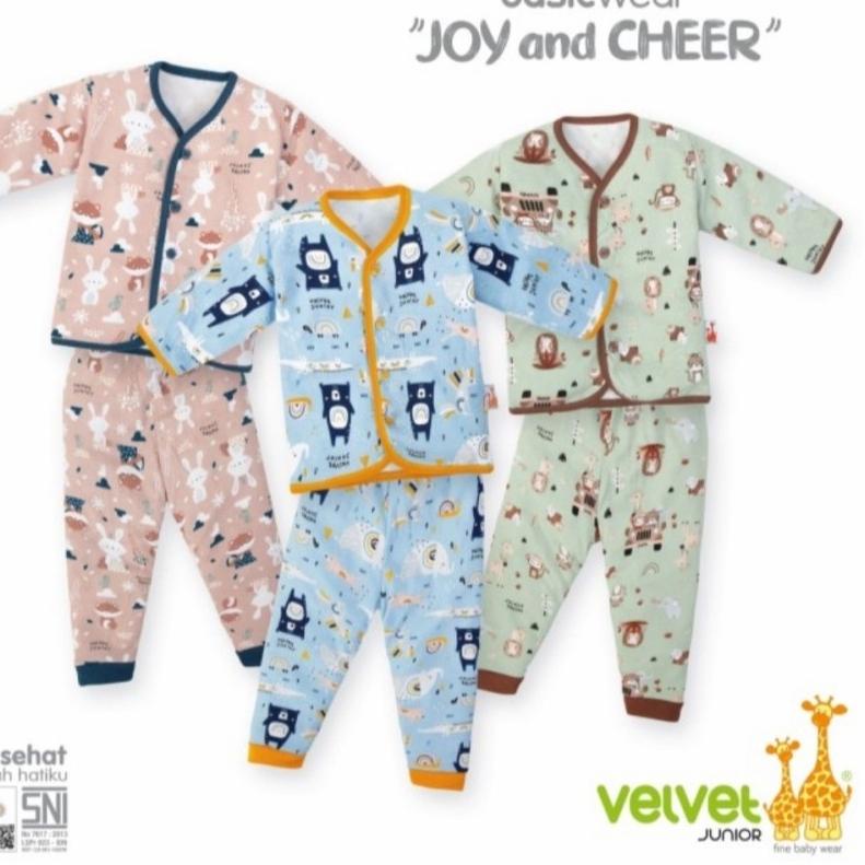 ㄸ VELVET JUNIOR Setelan Panjang Pendek Joy and Cheer - Madagascar Pakaian Bayi SML NB XXL ¢