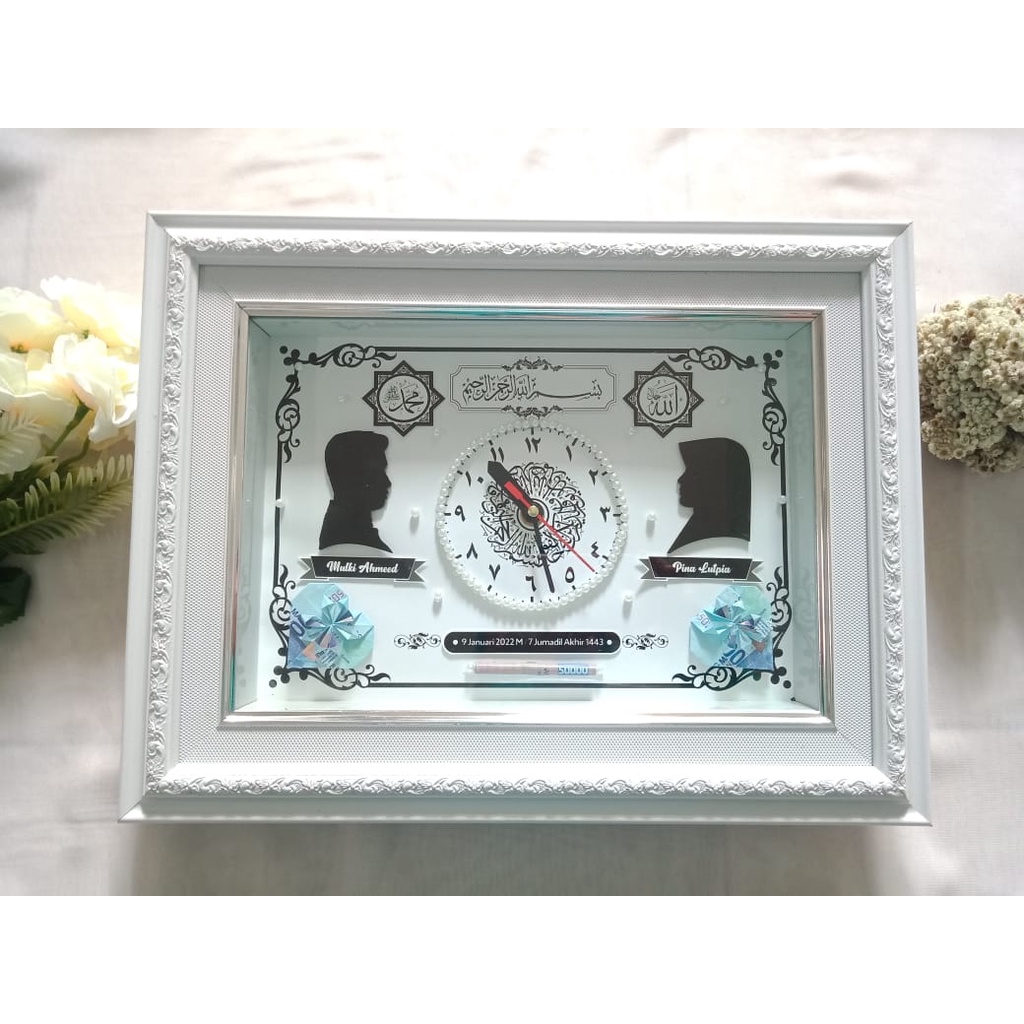 TERMURAH Costume Mahar jam kecil  Figura A4 3D Seserahan Nikahan