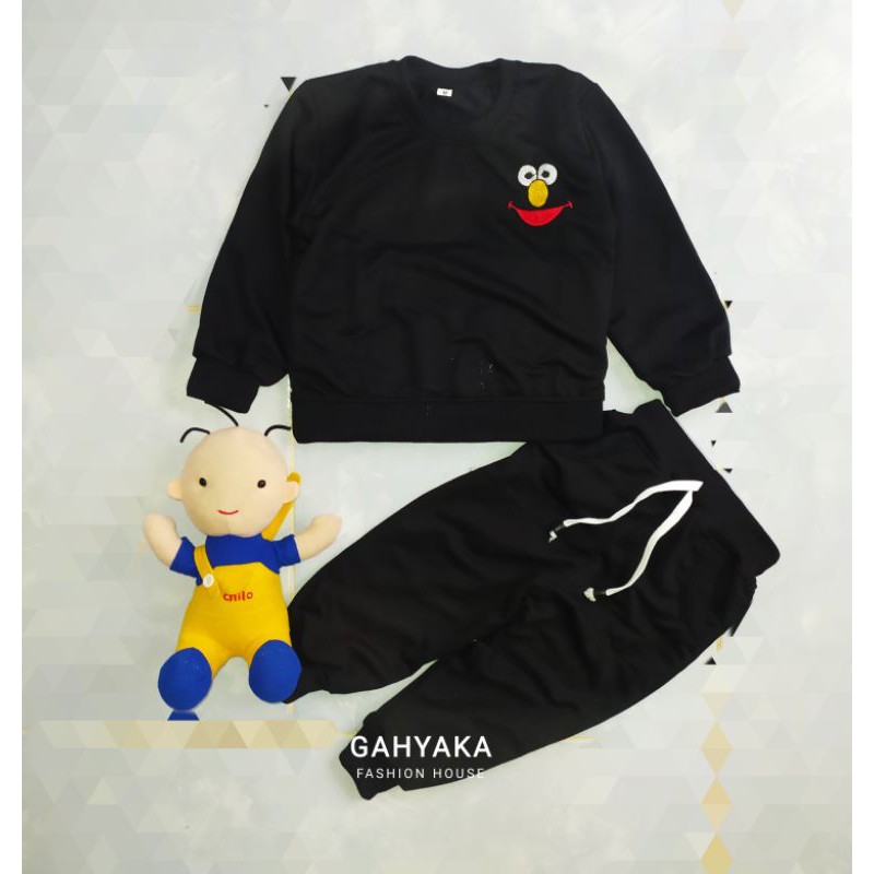SETELAN BAJU TIDUR ANAK  BORDIR JOGER SWEATER SWITER PIYAMA   MURAH