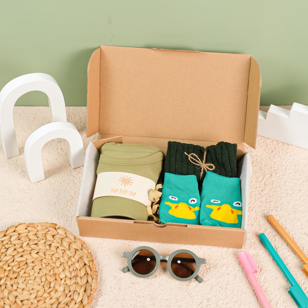 Your Baby Shop Hampers Bayi | Newborn Baby Gift Set Unisex| Kado Lahiran Bayi-Klasik Green