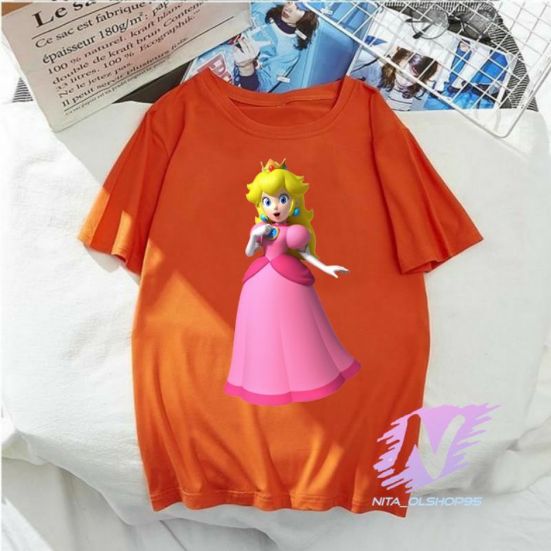 kaos anak putri super mario