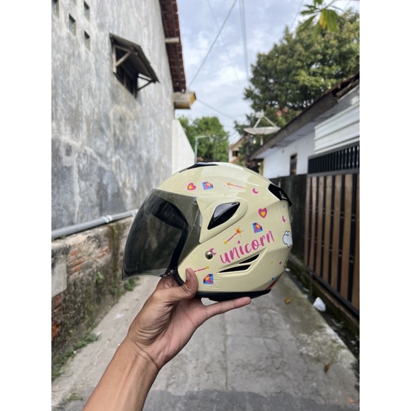 HELM ANAK ASCA KUDA PONI PUTIH