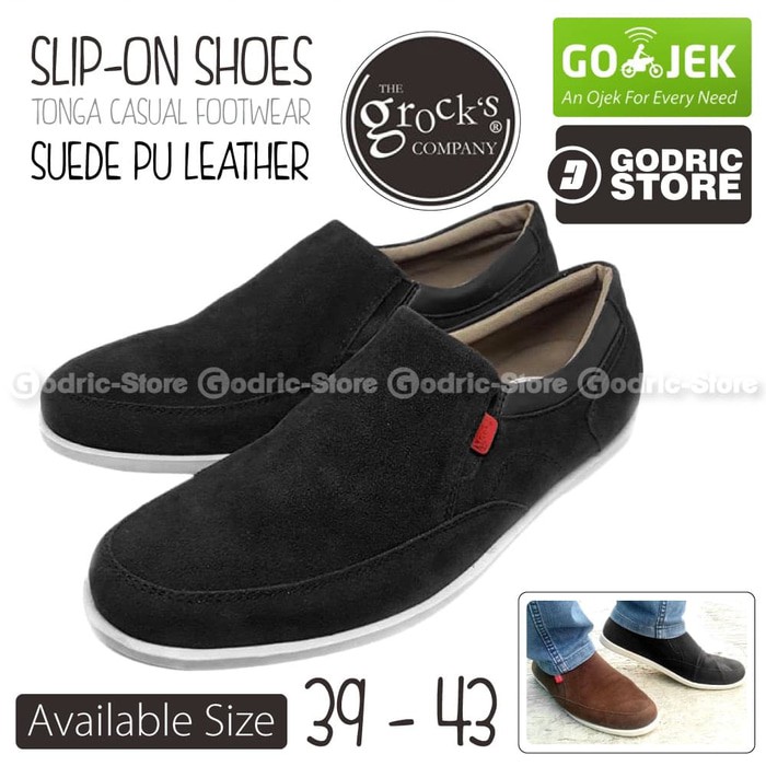 Sale - Sepatu Pria Kasual Grocks Tonga Slip on Casual Cowok Brodo Kickers - [DNY]