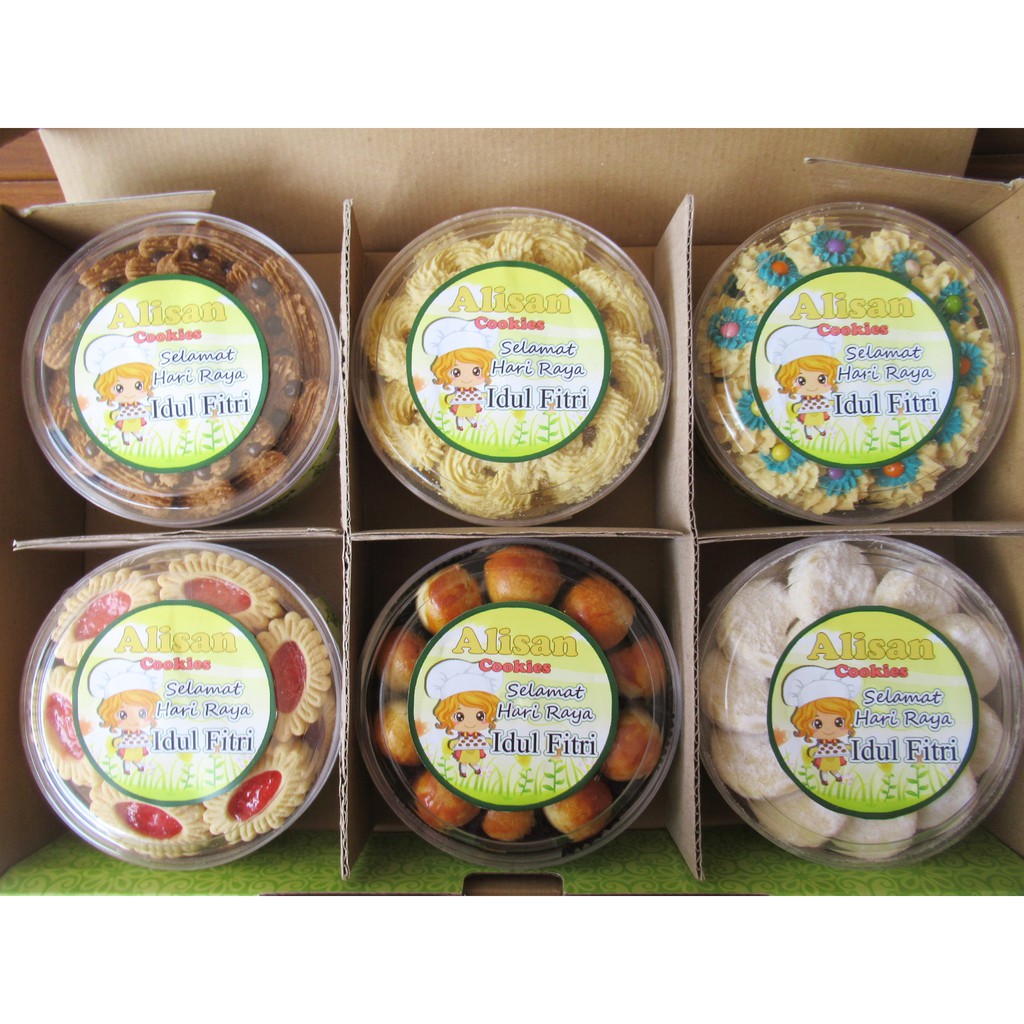 

Paket Kue kering cookies lebaran kemasan dus paketan Nastar semprit parsel hampers murah