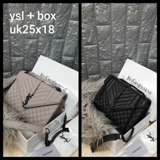 

*Ysl Amplop* Suprem Ori : bahan caviar : *warna hitam dan gray* ; UK 25cm