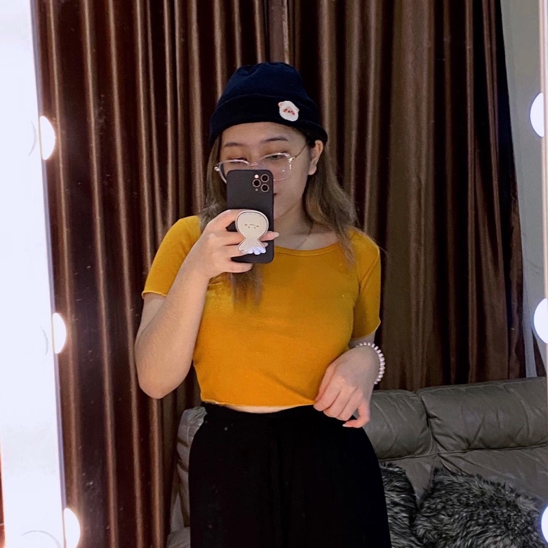 mustard basic crop top | atasan kuning mustar