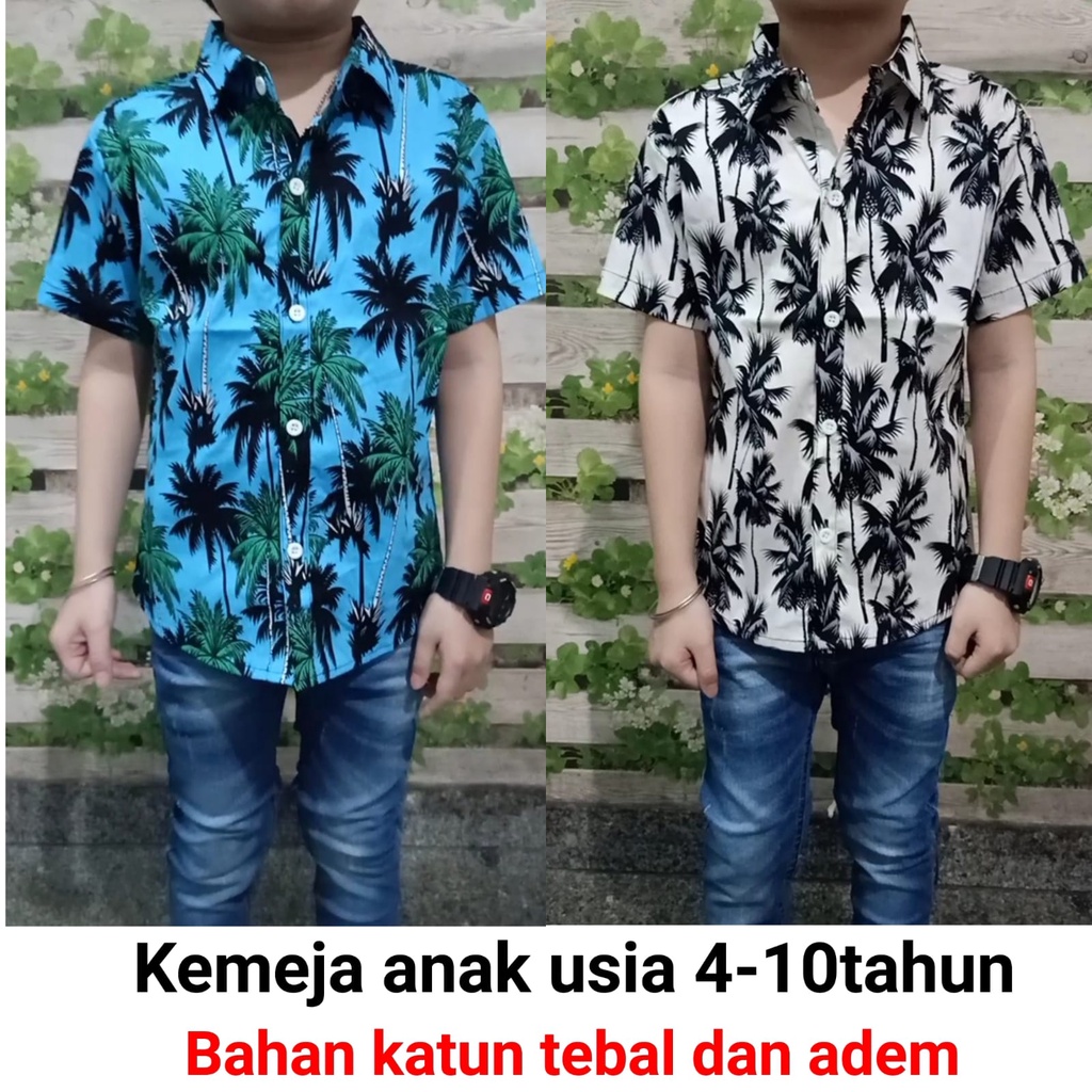 TC87 KEMEJA PANTAI ANAK LENGAN PENDEK/HEM ANAK COWOK KEREN/KEMEJA SANTAI