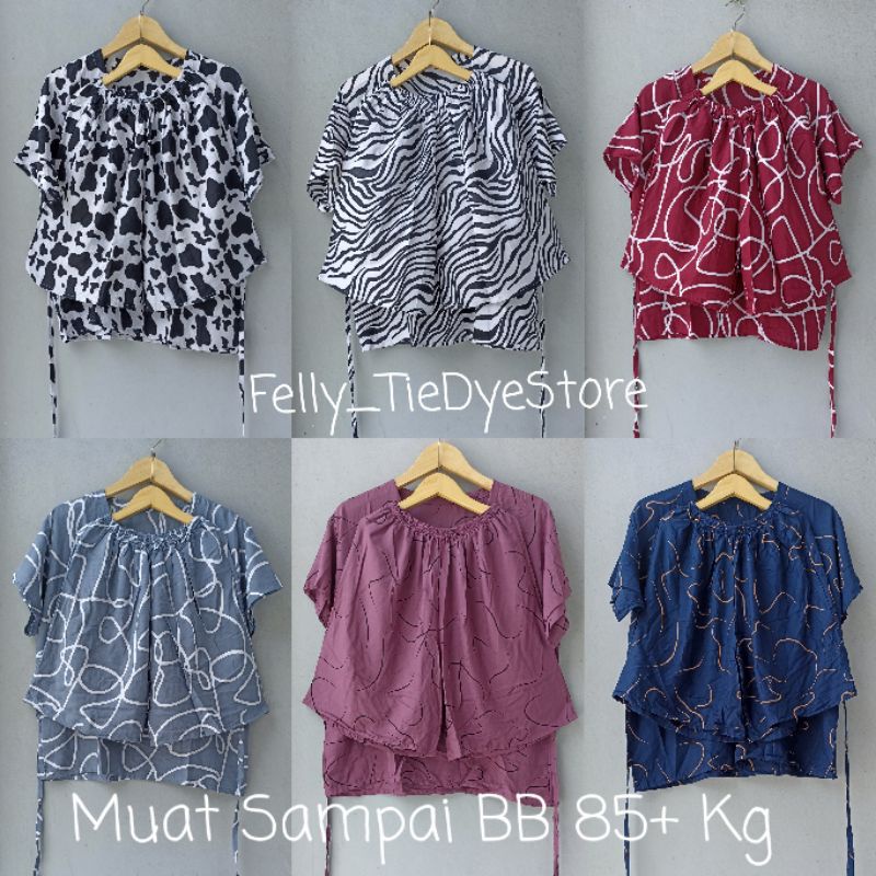 Setelan Pendek Jumbo Zebra Pilih Motif XL - XXL TieDye