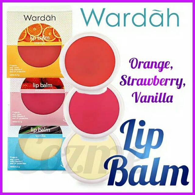 LIP BALM WARDAH ORANGE, STRAWBERRY , VANILLA ORI
