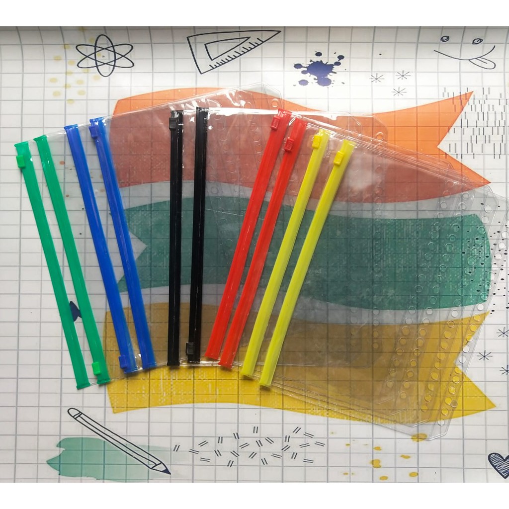 ZIPPER ZIP LOCK BINDER MULTIHOLES POCKET TRANSPARAN A5 (20RING)/B5