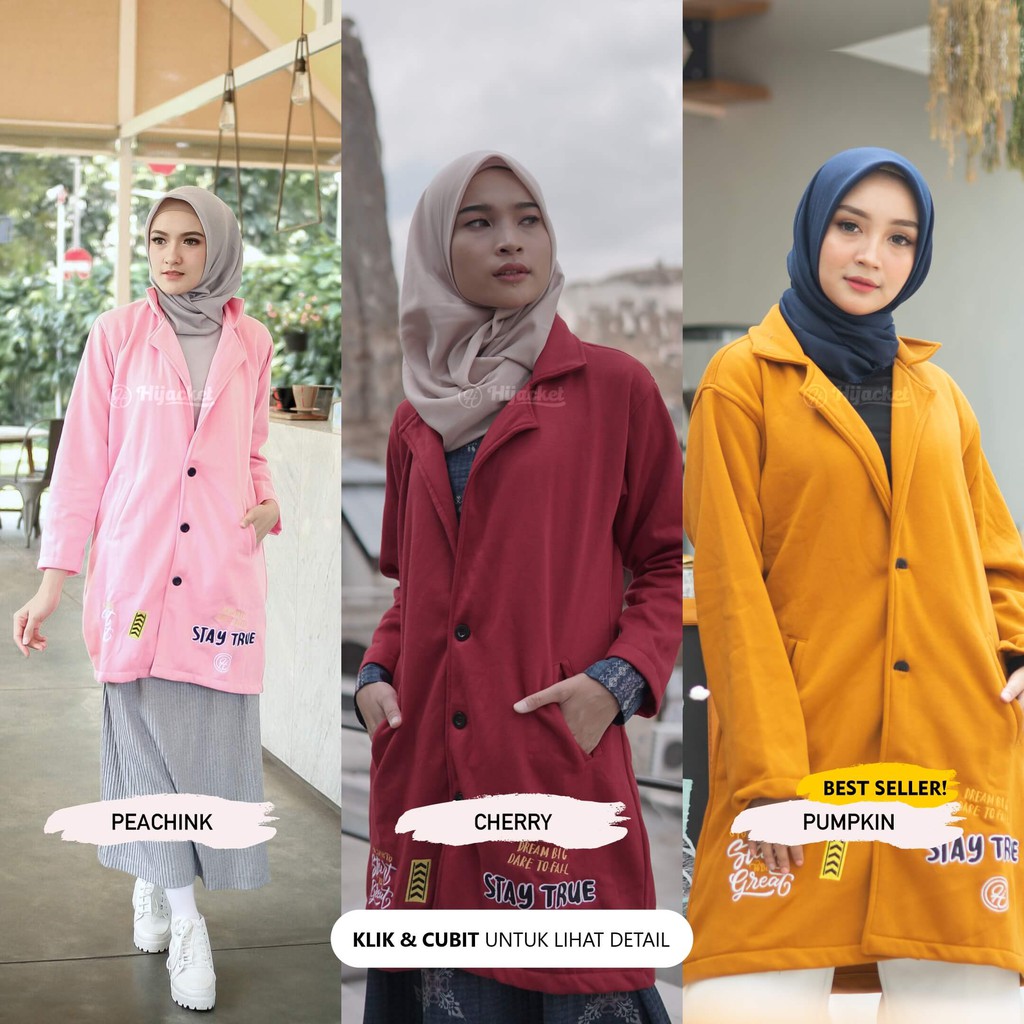 HIJACKET ELMA ORIGINAL Jacket Hijaber Jaket Wanita Muslimah Azmi Hijab