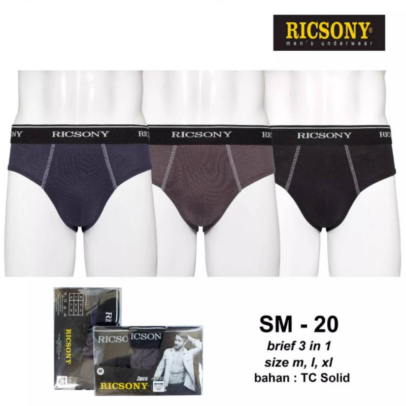 Celana dalam pria multicolour ricsony SM-20 [isi 3]