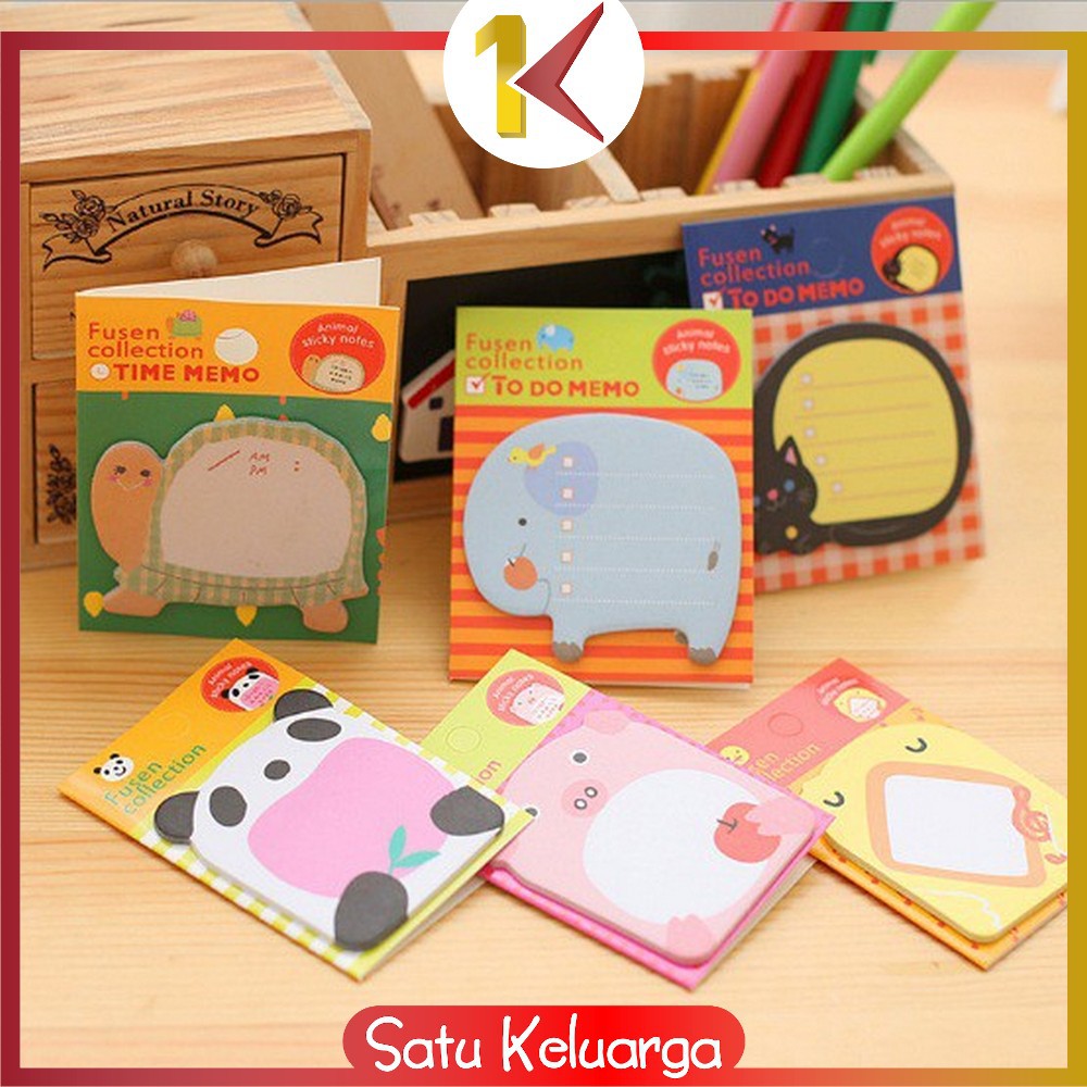 SK-A3 Sticky Notes Motif Binatang Tempelan Kertas Catatan Memo Note Karakter Animal Lucu Unik-2