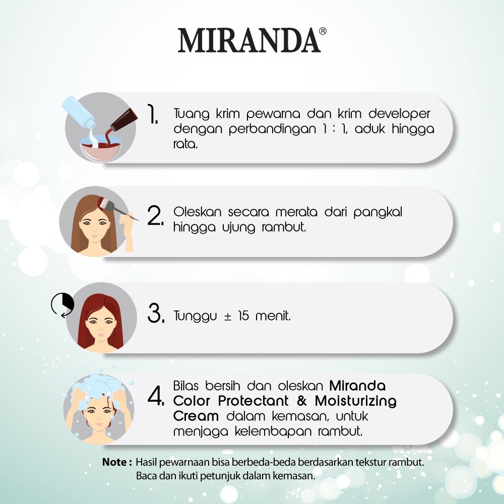 Miranda Hair Color Temptation (Cat Pewarna Rambut Sachet Instan 15 Menit)