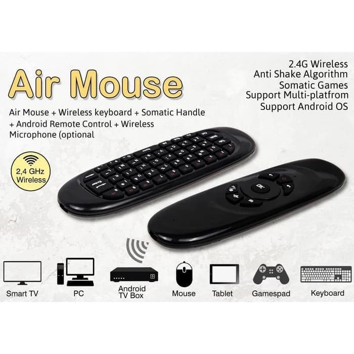 Air mouse gyroscope keyboard qwerty remote controller wireless 2.4ghz for Pc-smart android tv box