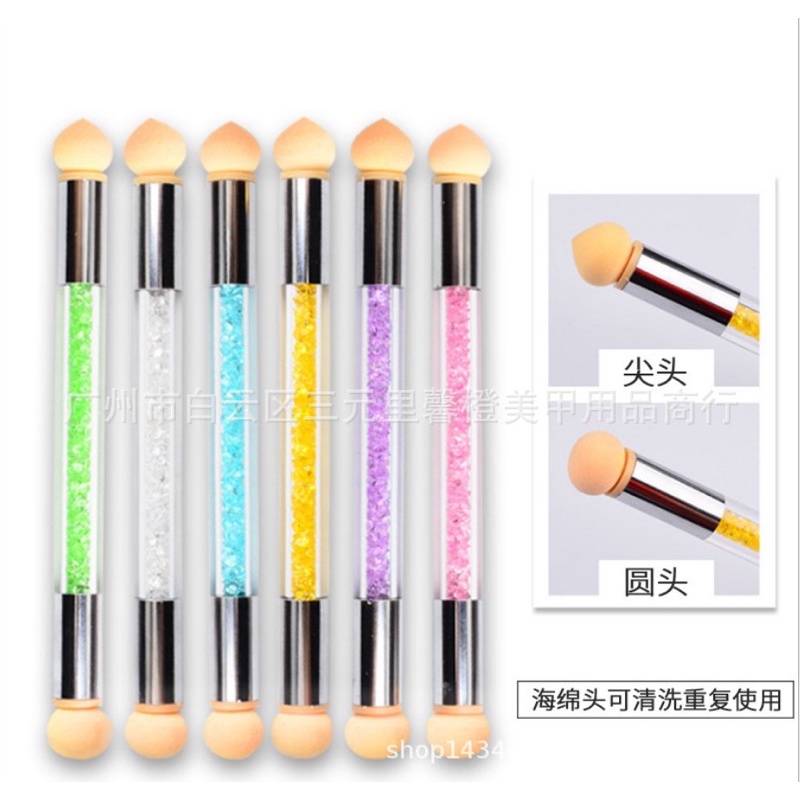 Brush Pen Sponge Dual Head / 1 Set dual Head Nail Sponge Pen / Ombre Brush Pen