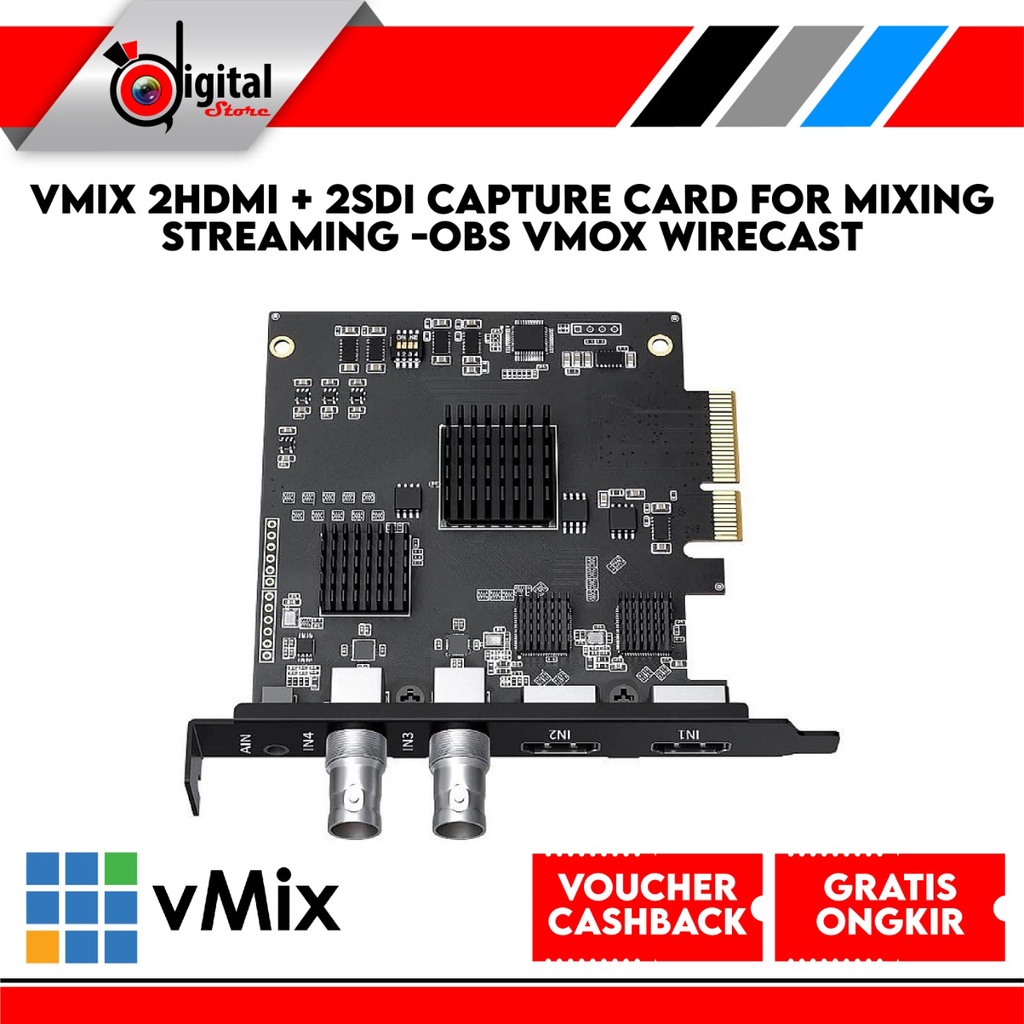 VMIX 2HDMI + 2SDI Capture Card for Mixing Streaming -OBS VMOX Wirecast