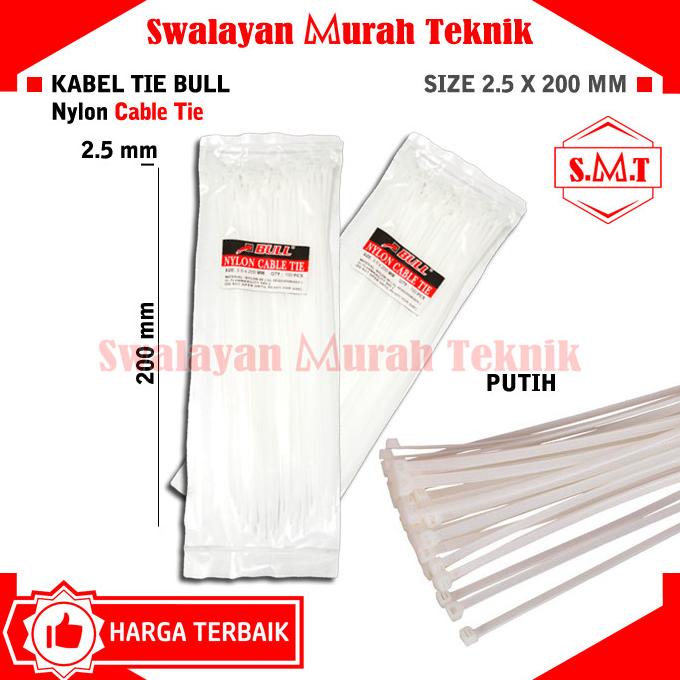 

=====] BULL Kabel tis/ cable tie/ pengikat kabel 200mmx2.5mm isi 100
