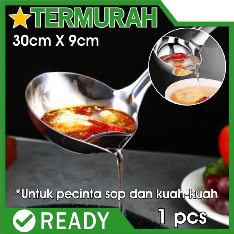 Centong Sendok Ladle Stainless Pemisah Filter Minyak Kuah soup Sup oil sayur santan lemak oil laddle