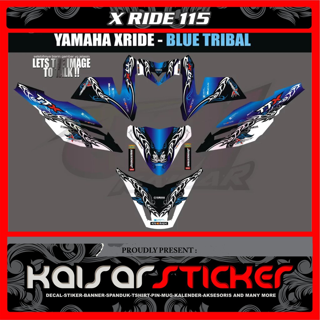 DECAL STICKER MOTOR YAMAHA X RIDE TRIBAL