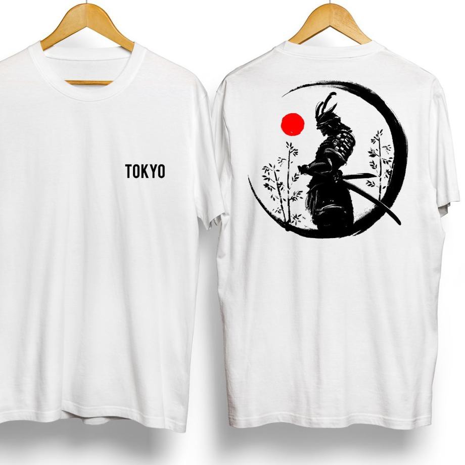 Rebornϟtop DaveCollection - Kaos Pria Kaos Distro TOKYO SAMURAI JAPAN White CN965