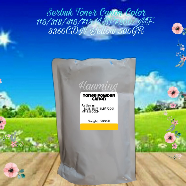 Serbuk Toner Canon CRG-118 318 718 CRG318 LBP-7200 7200Cd 7200cdn 7680 LBP7200 MF8360 Yellow 500gr