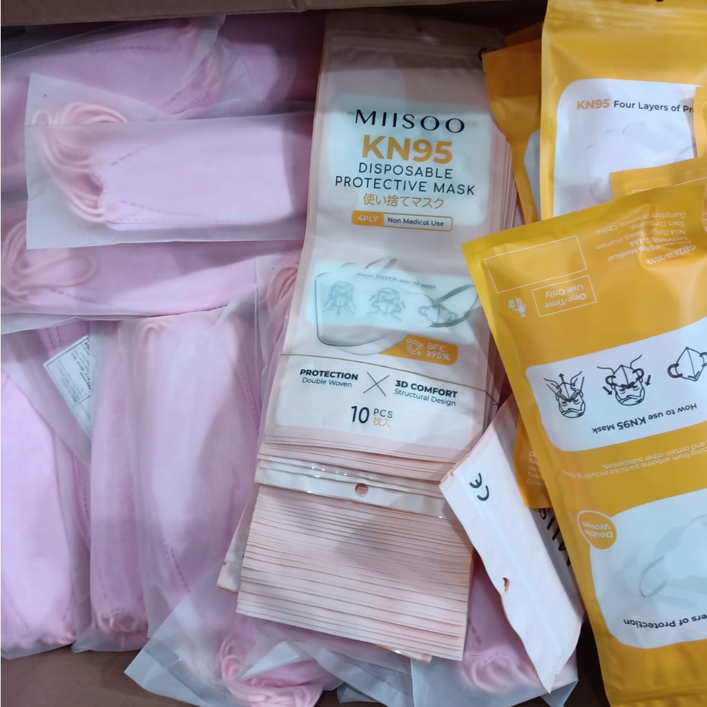 Masker MIISOO KN95 Disposable EVO 3D Masker earloop 4 ply - 10 Pcs