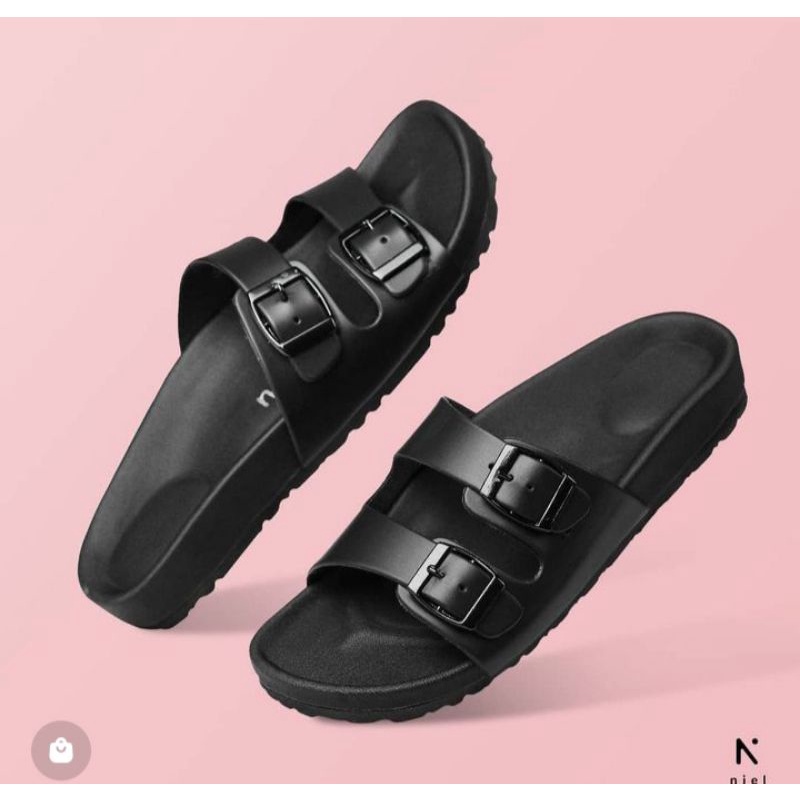 sandal wanita Niel Miya Synthetic Leather Hitam