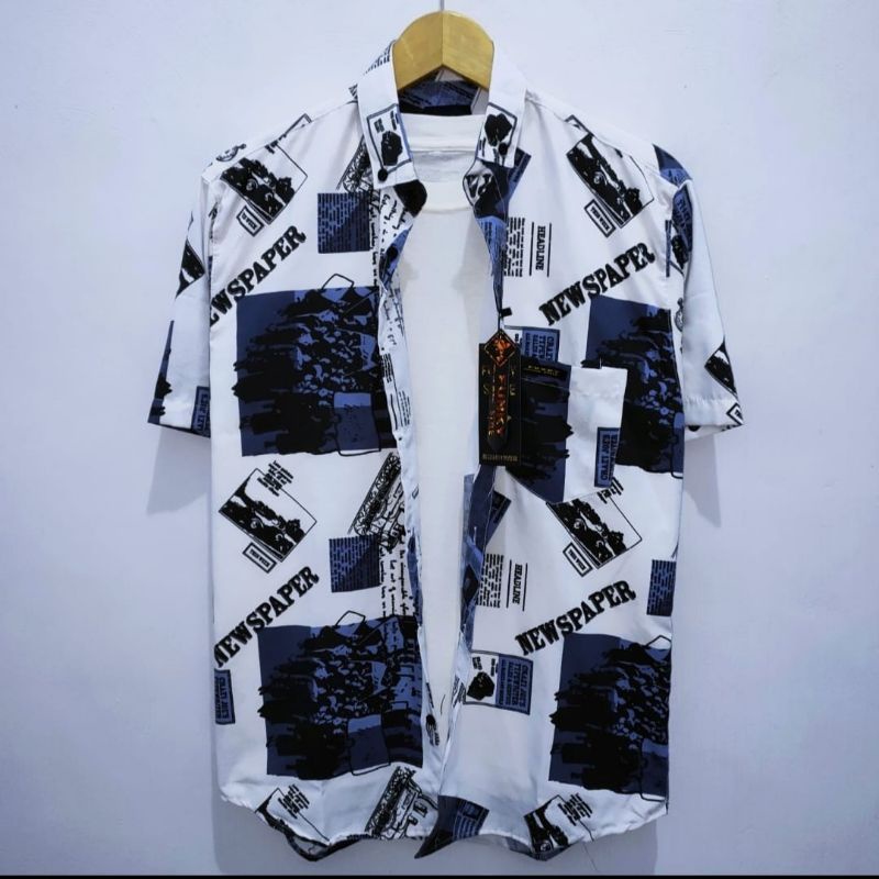 TOPTEN Kemeja Motif Casual Pria Dewasa Lengan Pendek Terbaru 2024