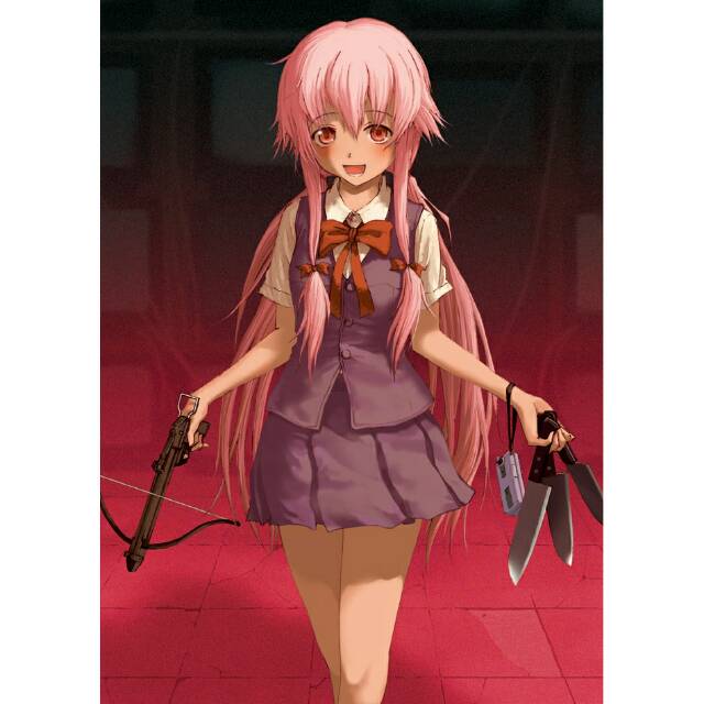 Kostum Cosplay Yuno Gasai + weapon