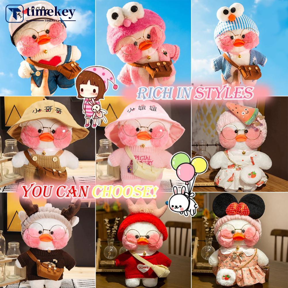 Timekey Mainan Boneka Stuffed Plush Bebek LaLafanfan 30cm Untuk Hadiah Natalulang Tahun Anak V6Y5